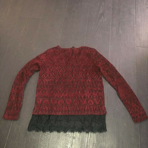 Jessica Simpson Sweater Red Black Women's Size Small - Picture 2 of 9